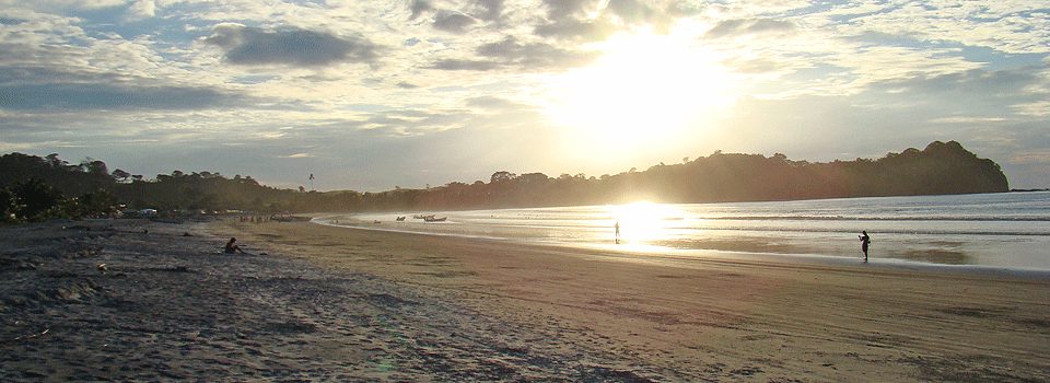 sunset at Mompiche Beach in Esmeraldas Ecuador