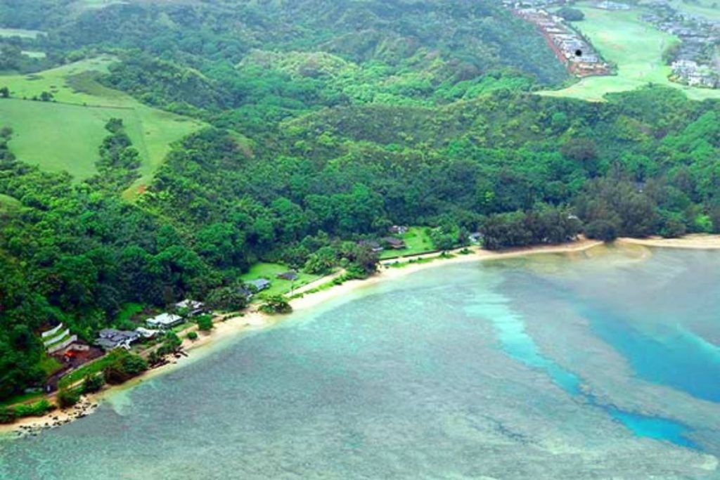 aerial view of Anini Beach