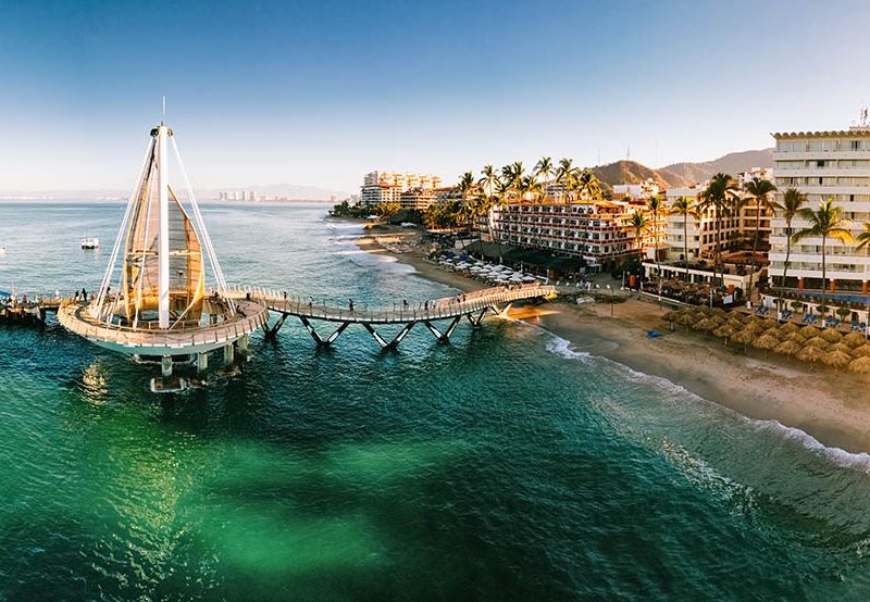 An aerial view of Puerto Vallarta beach