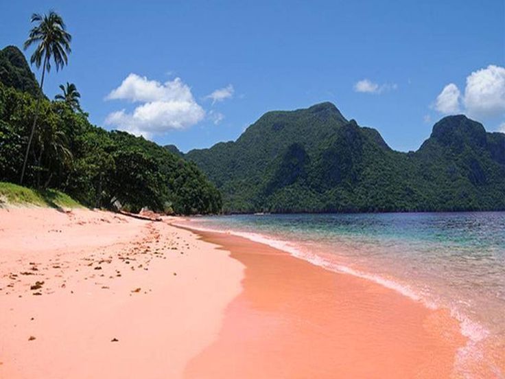 Typical day at the pink sand beach of Playa Colorada in Venezuela