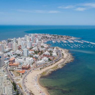 A clear day at one of the best beaches of Uruguay, Punta del Este