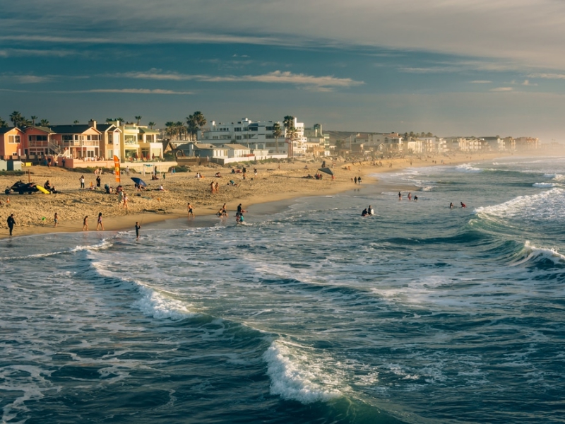 Swimmers at Imperial Beach