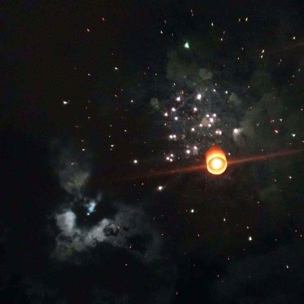 Skylanterns illuminating the sky in Thailand during the Loy Krathong festival