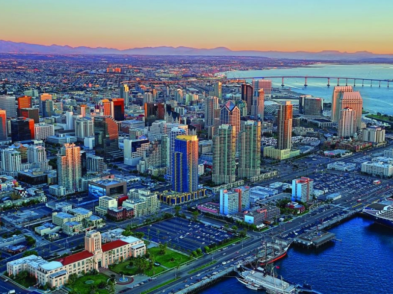 Aerial shot of San Diego, California