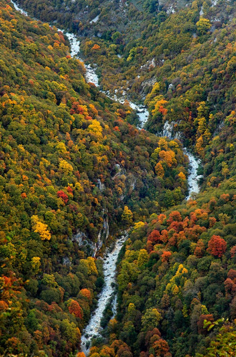 View of Vikos Canyon in Greece in Autumn