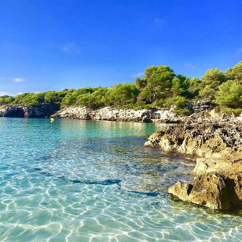 View of the Spain's clear-water beach