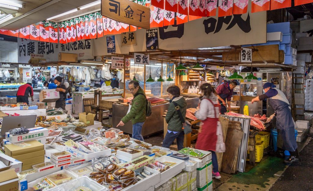 Fish market in Tsukiji